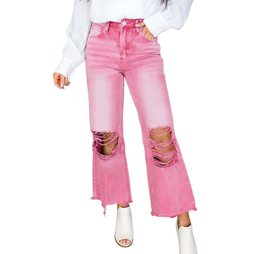 UrbanEdge™ Women's Jeans – High-Waist, Vintage-Ripped Style