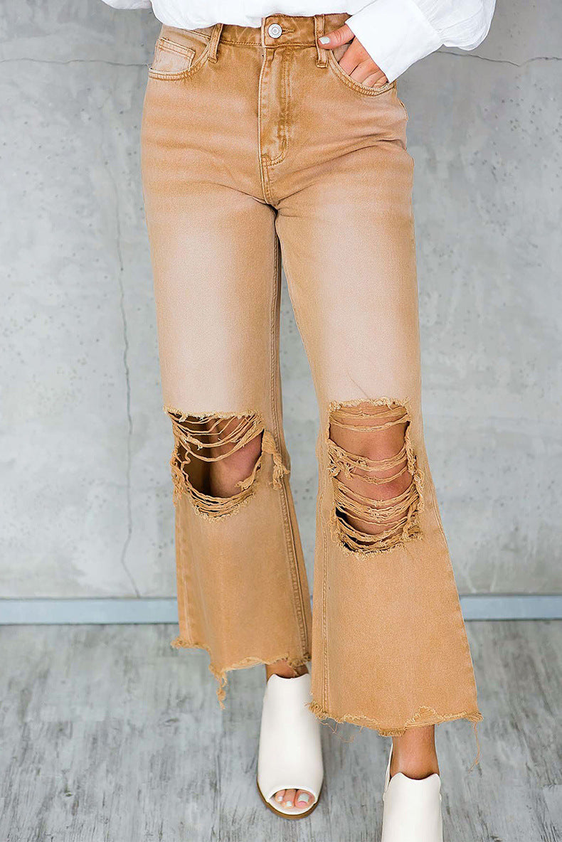 UrbanEdge™ Women's Jeans – High-Waist, Vintage-Ripped Style