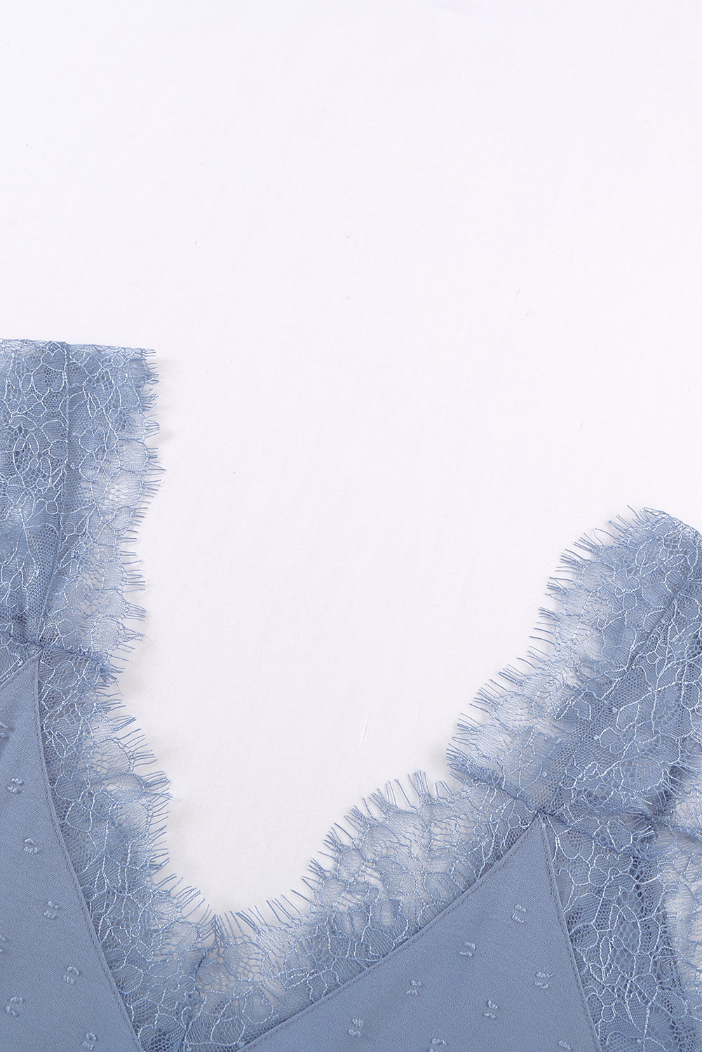 Sky Blue Eyelash V Neck Cami Tank Top