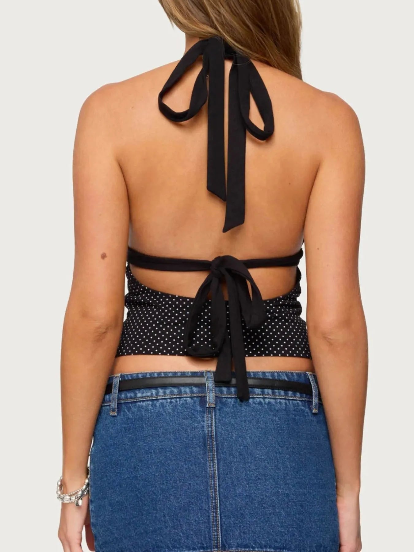 Polka Dot Halter Neck Cami
