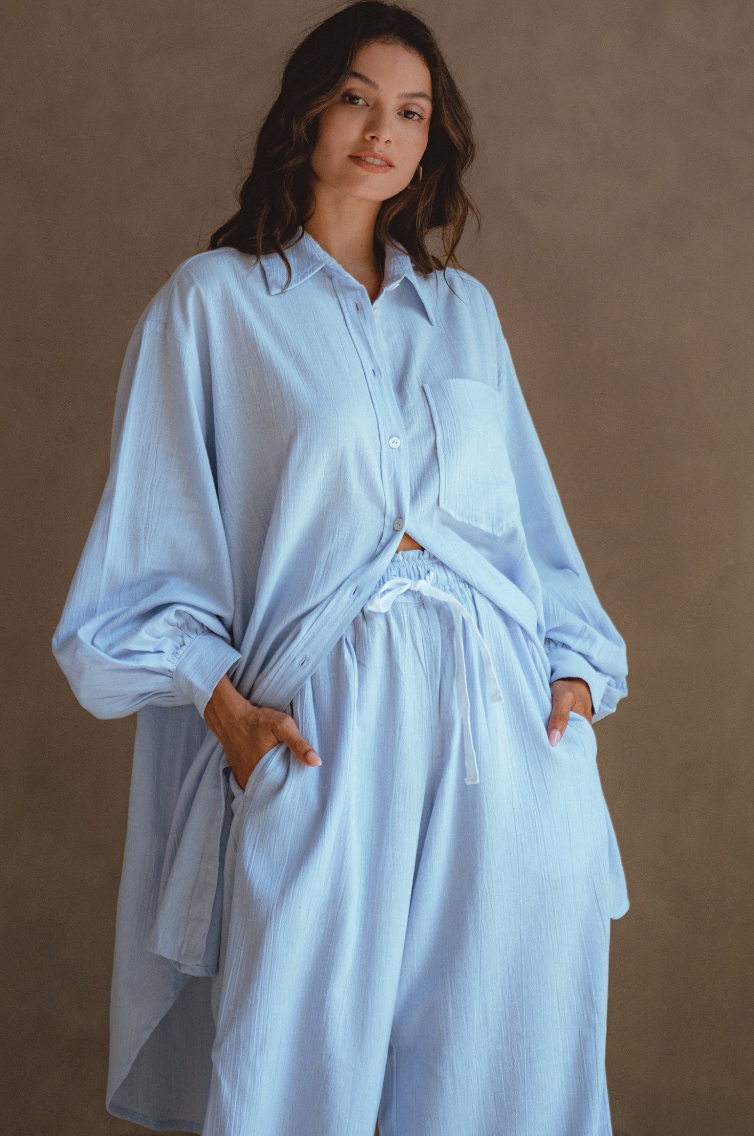 Calin Wide Leg Linen Pants (Sale)