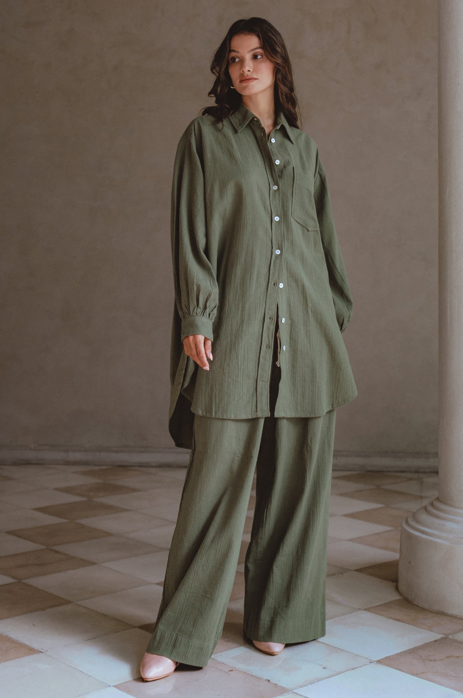 Calin Wide Leg Linen Pants (Sale)