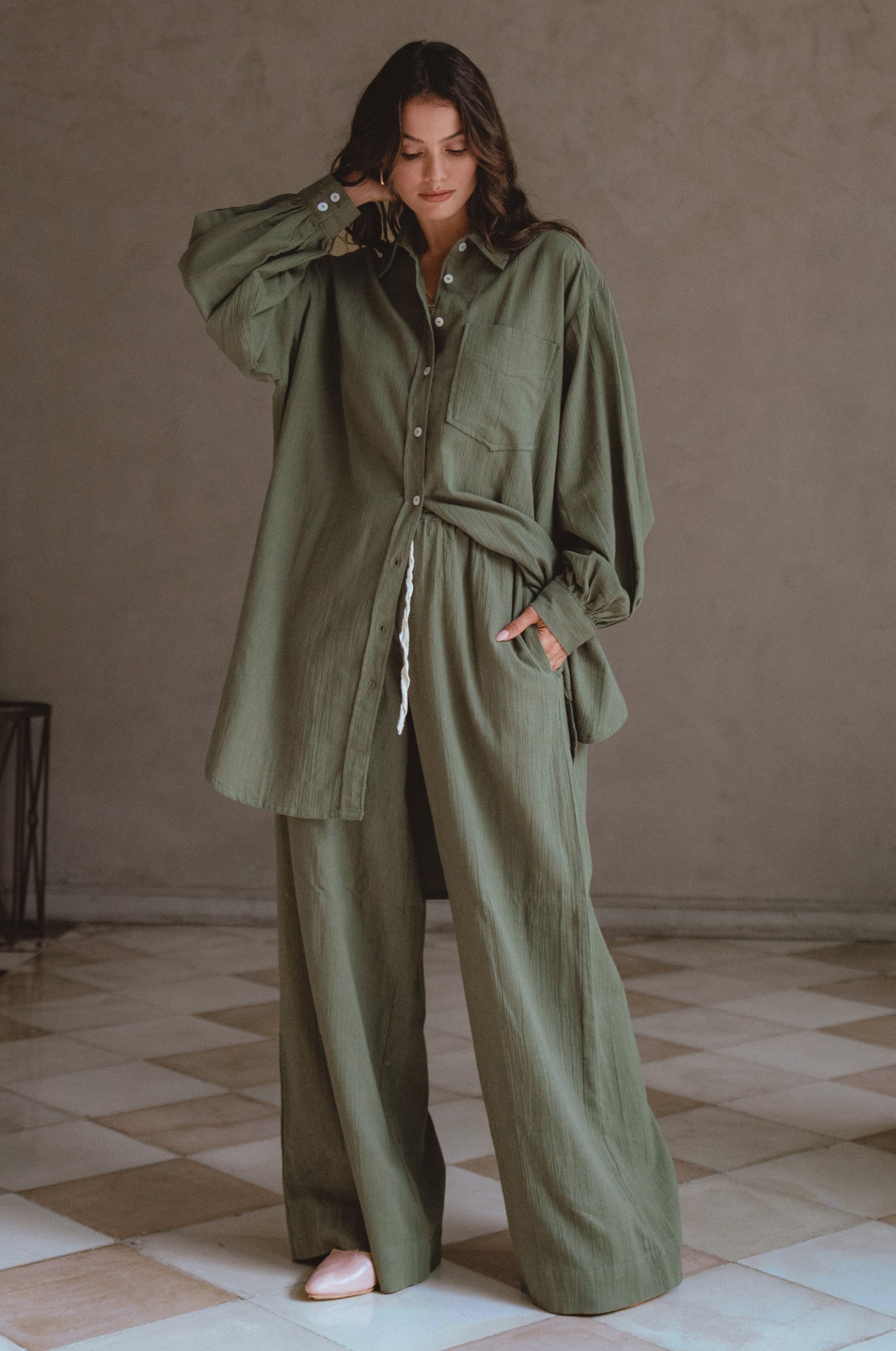 Calin Wide Leg Linen Pants (Sale)