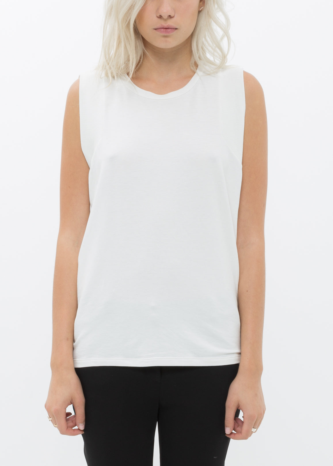 Women's Rib Contrast Muscle Tank Top