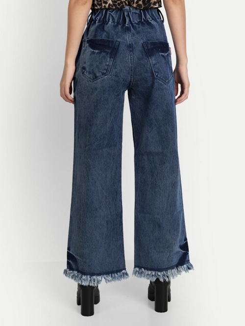 Women High Rise Denim Jeans(Size30)(Colorblue)