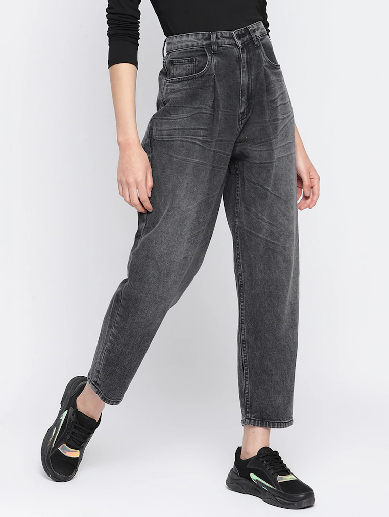 Women High Rise Denim Jeans(Size28)(Colorgrey)