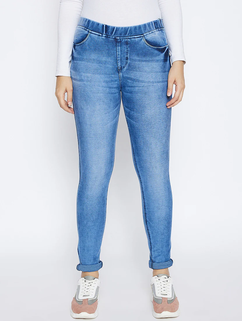 Women High Rise Denim Jeans(Size32)(Colorblue)