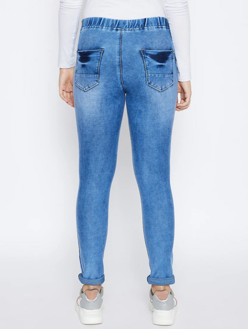Women High Rise Denim Jeans(Size32)(Colorblue)