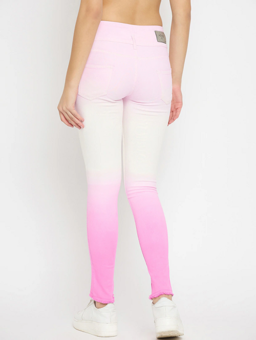 Women's Cotton High Rise Denim Jeans(Size34)(Colorlight blue)